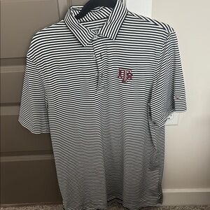 Vineyard Vines Black and White Polo Shirt with Classic Stripes